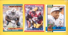 1990 Topps Pro Set Score KEITH SIMS Miami Dolphins Rookie 3-Card Lot