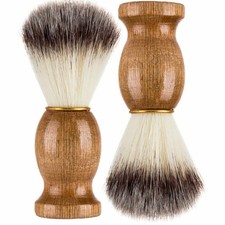 2pack For Men Brush Beard Tool Badger Hair Shaving Barber Wood Handle