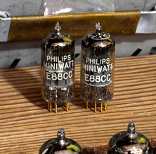 COPPIA TUBI AUDIO PHILIPS SQ E88CC PIN ORO "D" GETTER 7L5 DELTA HOLLAND abbinati