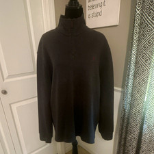 Polo Ralph Lauren Men's Gray Knit Solid 1/4 Zip Mock Neck Sweater XL