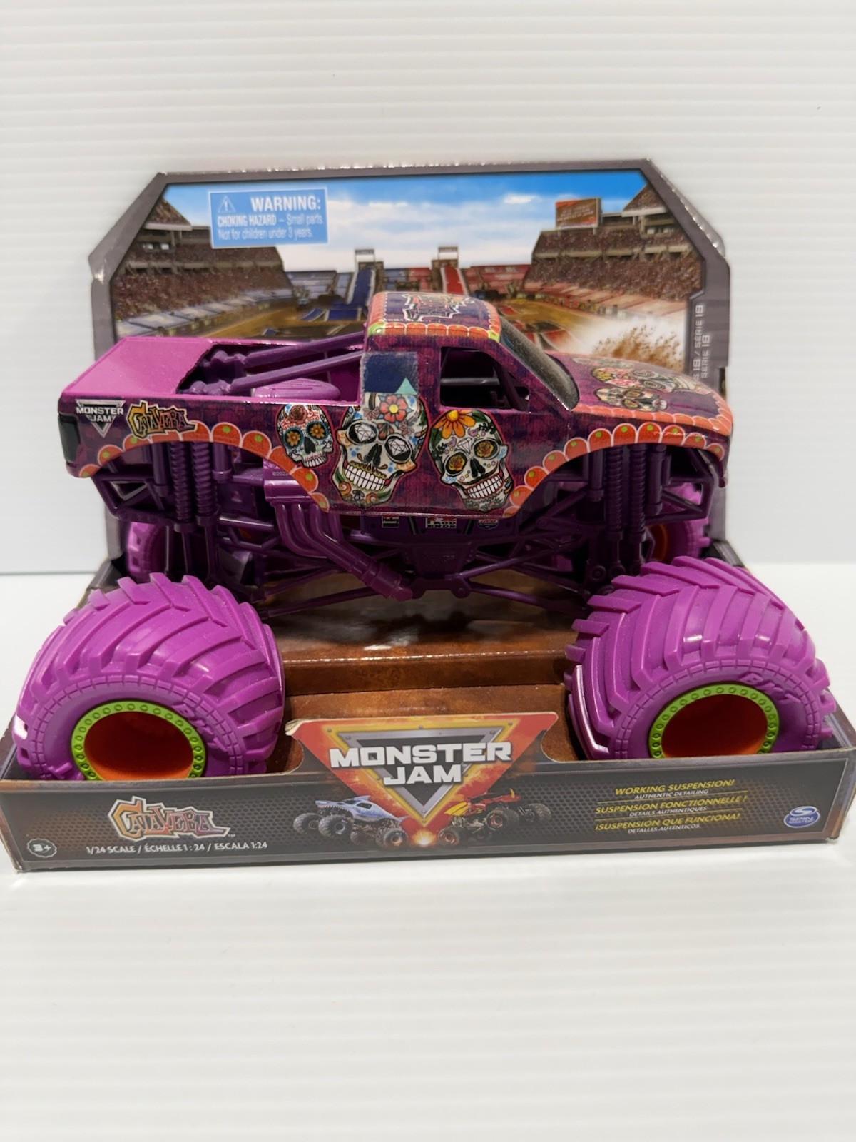 Monster Jam CalaVera 1/24 Spinmaster Skull Candy Purple Whee