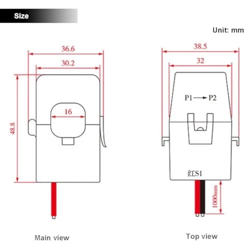Current Transformer PZCT-02 Coil Sensor Snap Joint Structure Split Core, with AC - Image 4 of 4