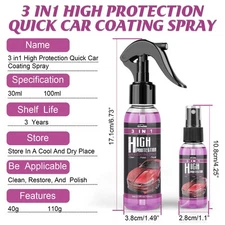 Rayhong 3-in-1 Automobile Spray Rapid Spraying 100ml High Protection Spraying