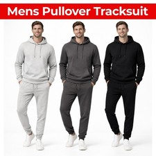 Mens Sportswear Tracksuit Fleece Hoodie Top Bottom Pullover Jogging Set UK S-XXL