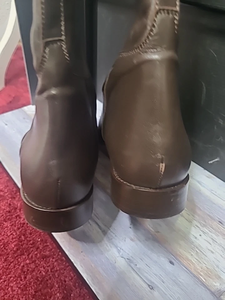 Botas de montar Andre Assous de cuero marrón talla 10/41 cremallera lateral exterior parte superior ecuestre Foto 4 de 4