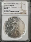 2020 (P) Silver Eagle $1 NGC MS69 Emergency Production – Philadelphia Issue