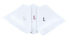 3-Piece Men's Initial Handkerchief Set 100 Cotton Monogrammed Hanky Box