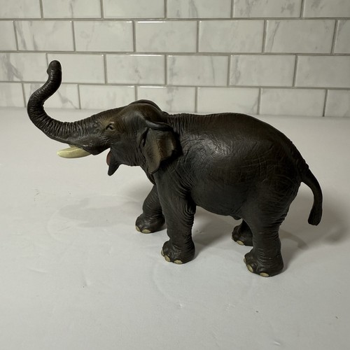 Schleich ELEFANTE TORO ASIATICO personaggio animale safari maschio tronco in pensione 1997 - Foto 3 di 12