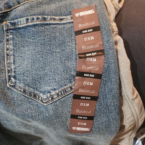 NUOVO Rock & Roll Cowgirl Jeans donna W28" L34" blu stivaletto taglio denim bootcut - Foto 5 di 10