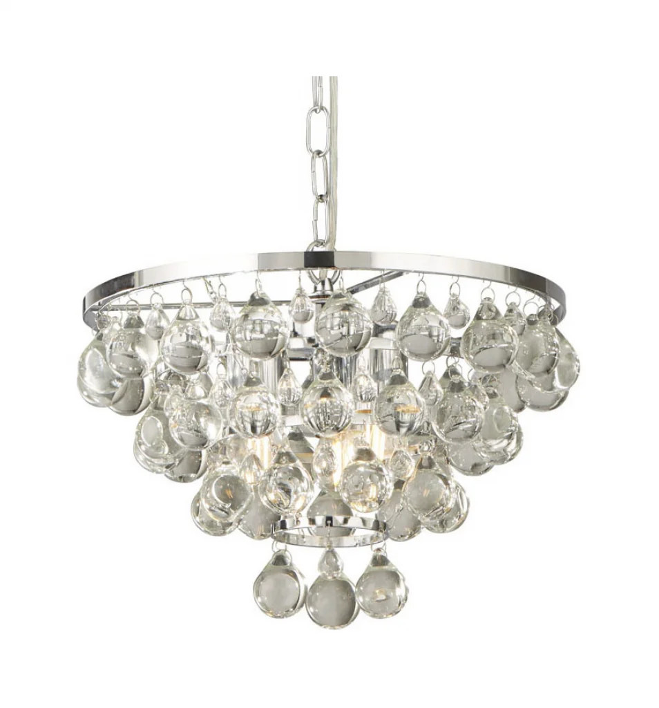 Ceiling Light Silver Michelle 4 Round Drops Chrome Searchlight 9634-4CC