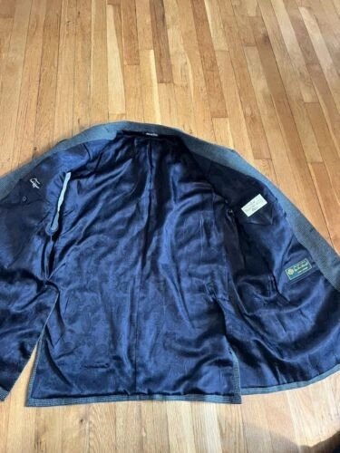 Abrigo deportivo de verano Loro Piana 44R Italia ventilación lateral azul lino tweed a medida Foto 4 de 4