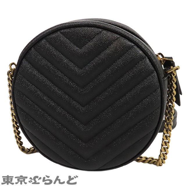 SAINT LAURENT Borsa a tracolla rotonda con catena in vinile bg20139