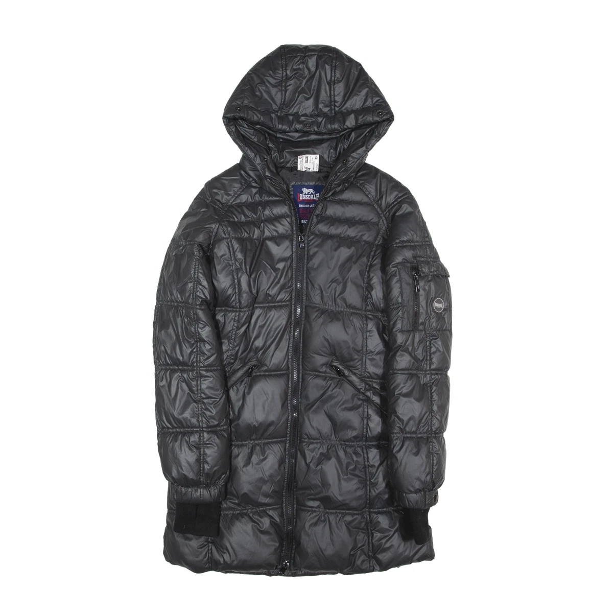 LONSDALE Puffer Jacket Black Womens S eBay