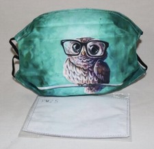 Pretty Owl Adult Face Mask With Filter Pocket