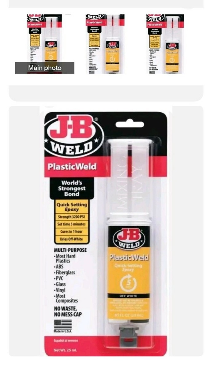3 Pack JB Weld 50132 Plastic Welding 25Ml Syringe OFF WHITE QUICK