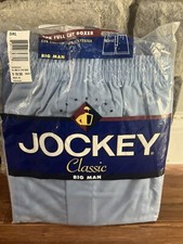 Vintage Jockey Classic Big Man Full Cut Boxers Underwear 56/58 5x 2 Pack Blue