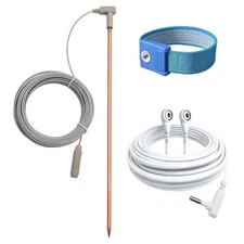 Copper Grounding Rod with 40ft Female Ground Cord with 2 Leads