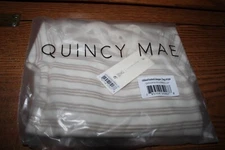 NWT Quincy Mae Ribbed Footed Sleeper Fog Stripe 6-12M   NEW FREE SHIPPING