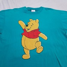 Vintage Winnie the Pooh T Shirt Mens Medium Large Blue 90s Big Print Disney USA