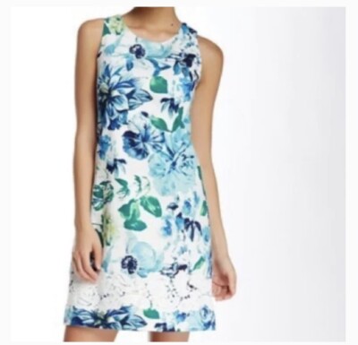 NWOT Women's Size 4 Eliza J Blue Green Floral Shift Dress Lace Trim | eBay NWOT Women's Size 4 Eliza J Blue Green Floral Shift Dress Lace Trim | eBay