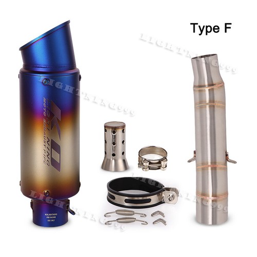 Slip-on Exhaust Pipe 2" Muffler Mid Link Tube Modified For Honda CBR300R CB300F - Picture 8 of 12