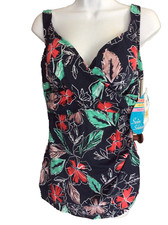 NWT SWIM SOLUTIONS FLATTERING BUST TUMMY WAIST SUPPORT ADJUSTABLE STRAPS 16