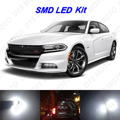 16 x White LED interior Bulbs + License Plate Lights for 2011-2016 Dodge Charger