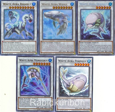 Yugioh White Aura Whale _ Dolphin + Bihamut + Monoceros + Porpoise - Set