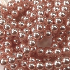 Czech Round Glass Imitation loose Pearls, Pink Peach nacre pearl 2-3-4-6-8mm