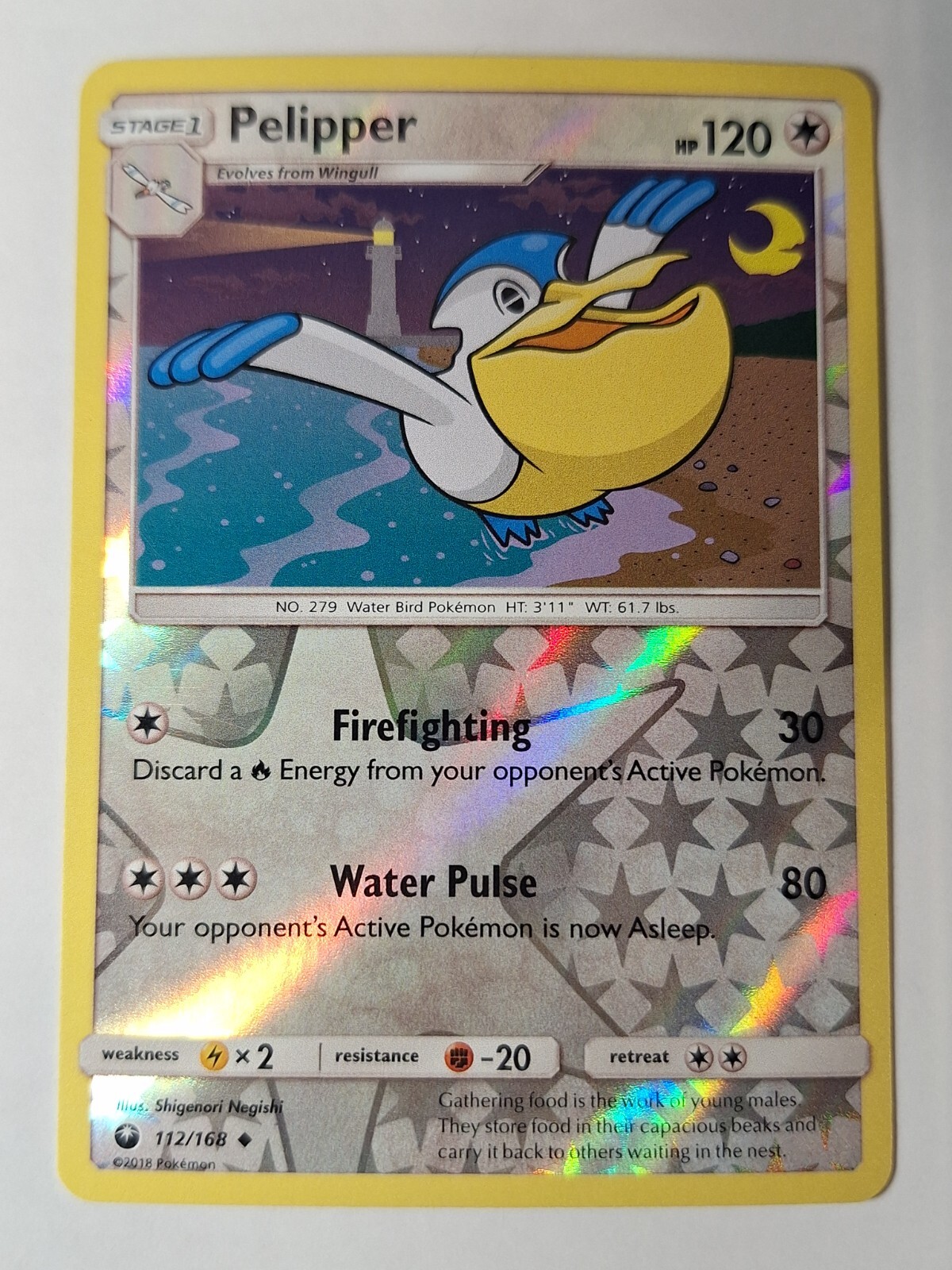 Pelipper 112/168 SM Celestial Storm Reverse Pokemon Holo Foil Nice!