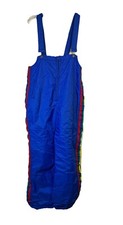 vintage Snowmobile Sears retro punk 1970s Ski Pants Bibs rainbow stripes size L