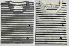 Abercrombie & Fitch Men's Striped Crew Neck A&F Logo T-Shirt Tee XS S M L XL XXL