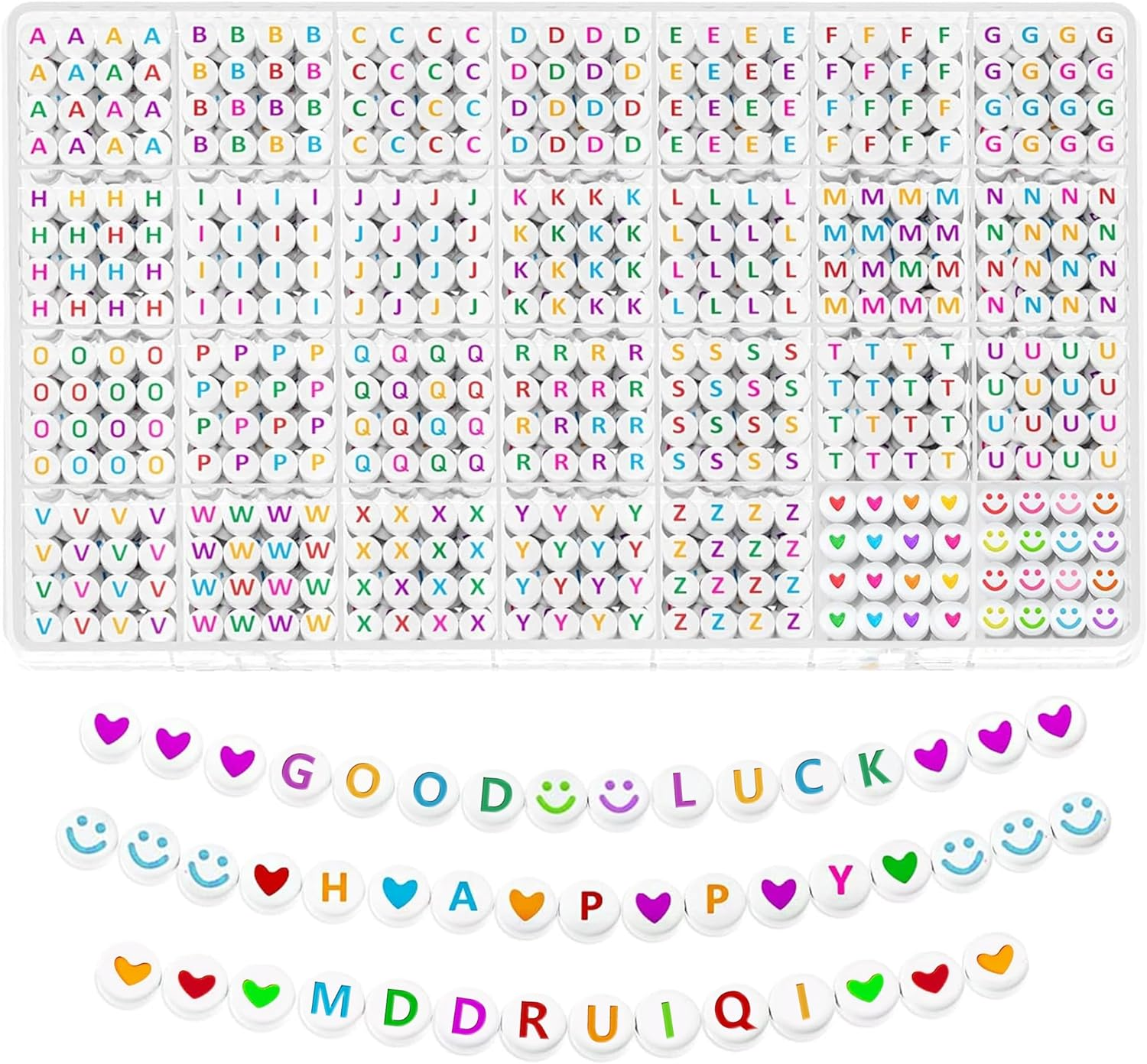 1400-Piece Letter Bead Bracelet Kit with 28 Friendship Styles for DIY Crafting
