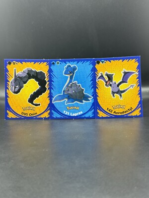 Onix Lapras Aerodactyl Evolutions Prisma Sticker Pokemon Set Of 3