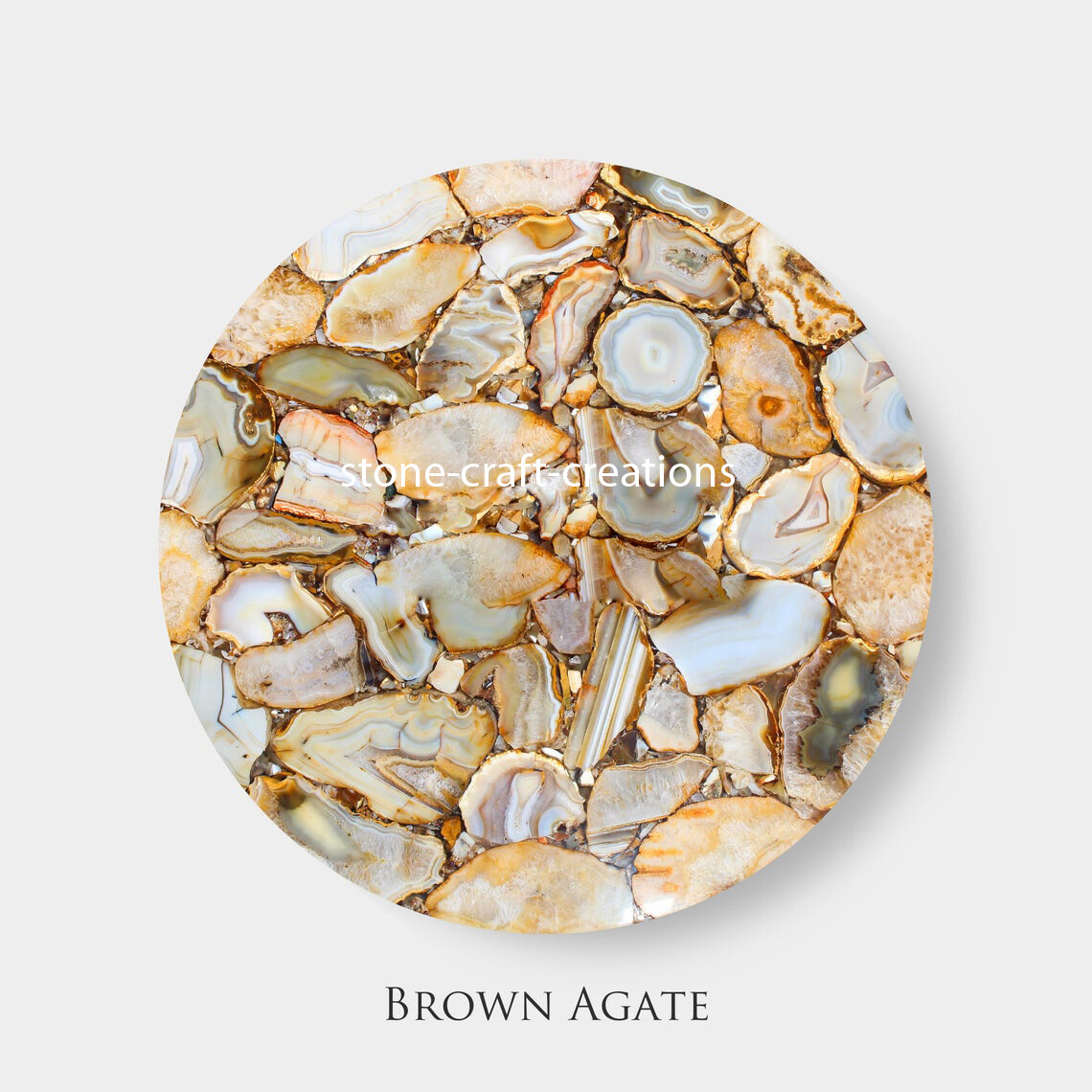 Brown Wild Agate Slab Table Top for Kitchen Counter or Patio