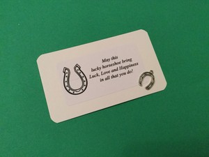 Lucky Horseshoe Charme Souvenir Carte Bonne Chance Amour Bonheur Cadeau Mariee Examen Job Ebay