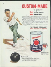 Custom-made for Champion Bowler Ned Day for Havoline Motor Oil Texaco ad 1950