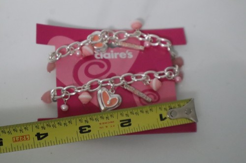 AA2 pink heart bead BEST FRIENDS FOREVER link Bracelet 2 pc set Claire's Jewelry - Picture 4 of 4