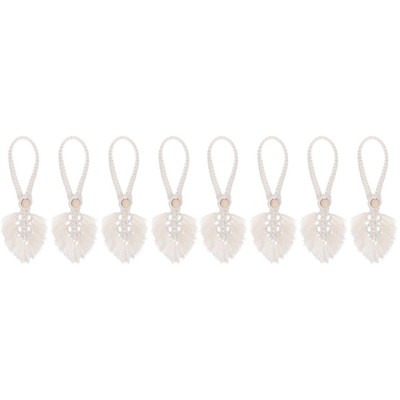  Set of 2 Raffhalter Für Vorhänge Boho Naturfaser-Vorhänge Mit Fransen