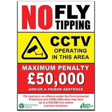 NO FLY TIPPING DUMPING CCTV operates in this area CORREX SIGN A4 A3 A2 A1 A0