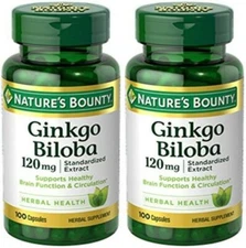 2 Pack GINKGO BILOBA 120mg - 200 Caps (2x100) [Exp 2026] Brain Function & Memory