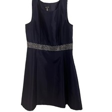 Nine West Dress Navy Sleeveless Rhinestone Embellished Party Out On The Town 16