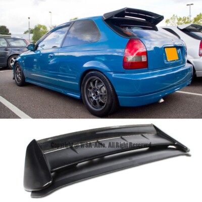 SEEKER STYLE REAR SPOILER CARBON FIBER + TYPE R BASE CIVIC 96-00 3DR HATCHBACK