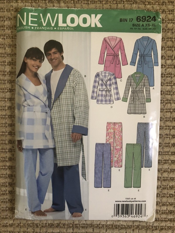 New Look 6924 Sewing Pattern Unisex Robe Pajama Pants Size XS-XL UC FF