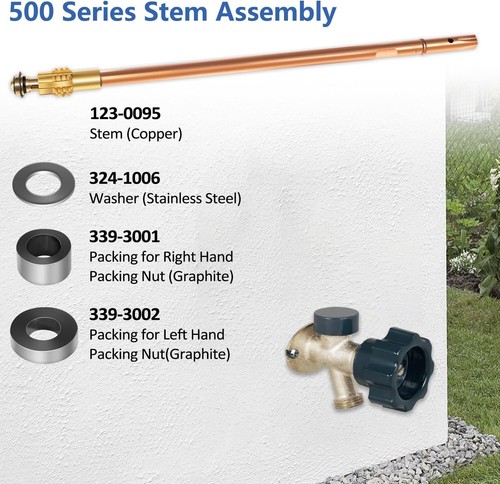 Conjunto de vástago 123-0095 16" para Pier 500 Series Mansfield Style 12" Sillcock ASFP - Imagen 6 de 9