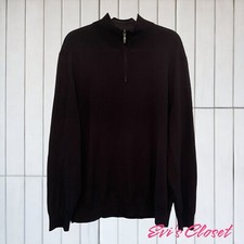 Merino Wool / Acrylic Men's Black 1/4 Zip Mock Neck Sweater Sz XXL