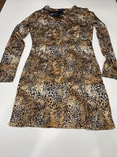 Fashionnova- Women's Cheetah Print Long Sleeve Dress- Size M
