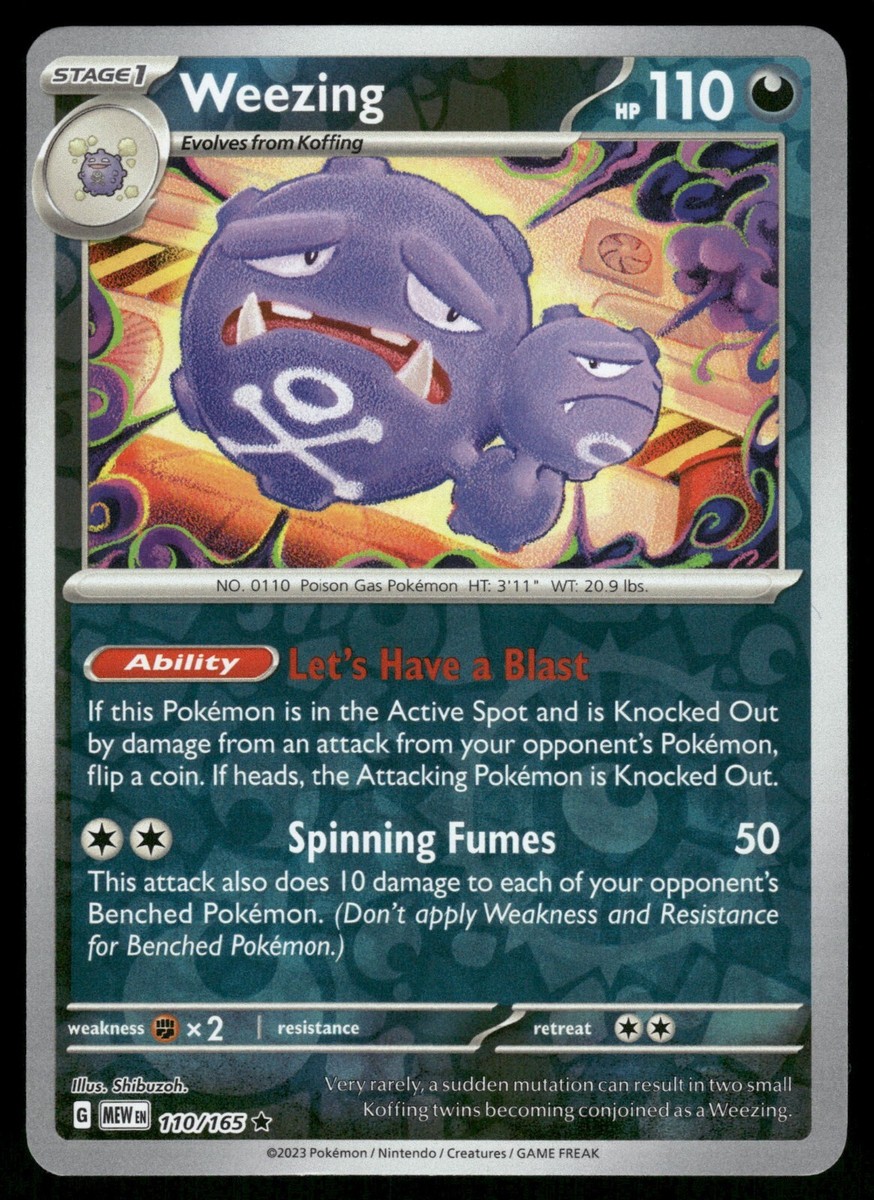 Weezing Reverse Holo NM 110/165 Scarlet & Violet 151 Pokemon Card