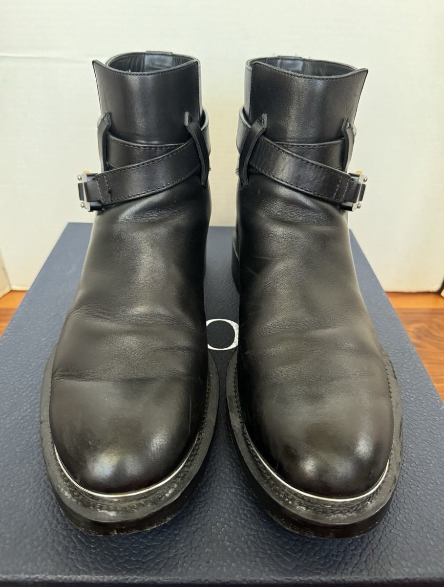 Dior Evidence Ankle Boots in Black Leather with Jodhpur Buckle