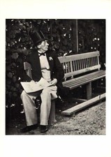 Hans Christian Andersen Sitting on Bench Danish Author Vintage Postcard